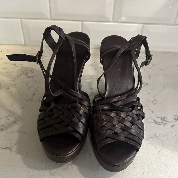 Banana Republic wood wedge sandal size 9 - Picture 2 of 6